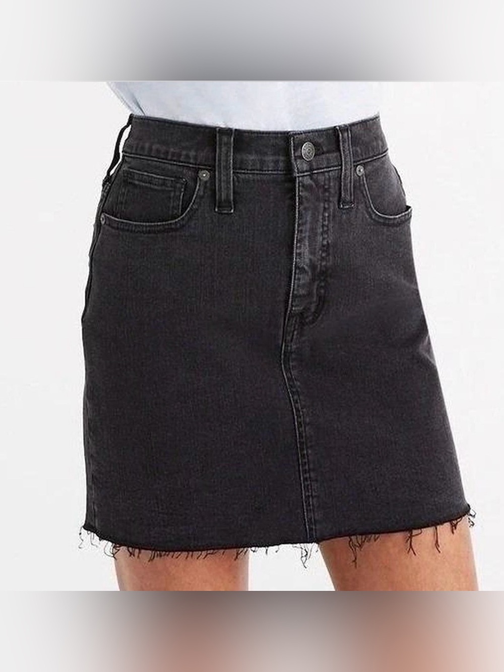 Madewell Black Denim Mini Skirt